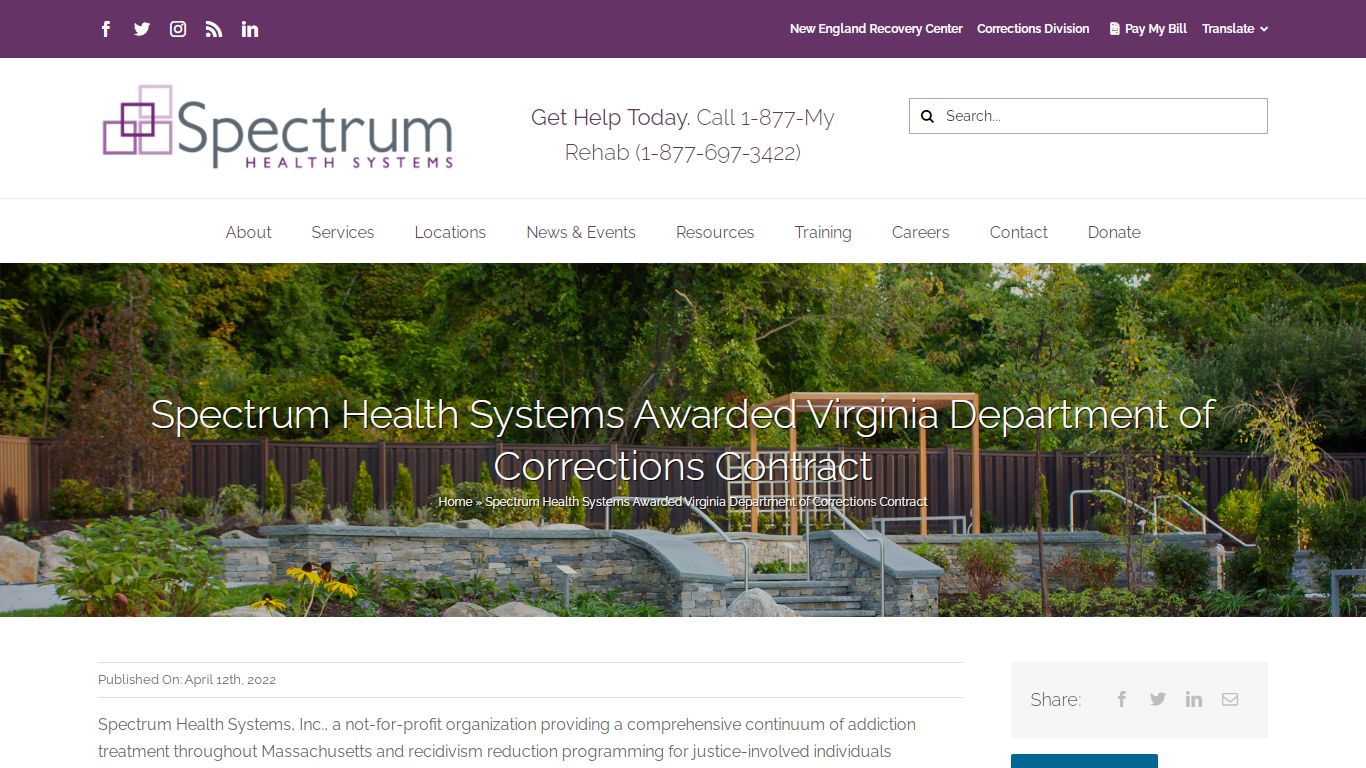 Spectrum Health Systems Awarded Virginia Department of Corrections ...